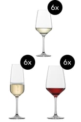 18 st Schott Zwiesel Tulip-set | 6 rött vin + 6 vitt vin + 6 champagne |